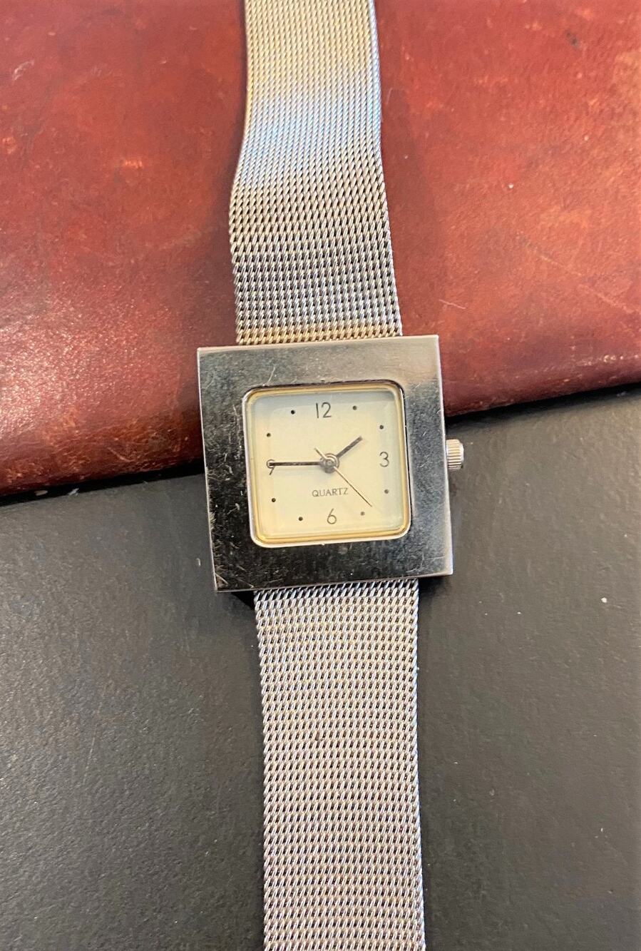 Women's 25mm Silver Tone Yves Rocher Watch with Mesh Band
